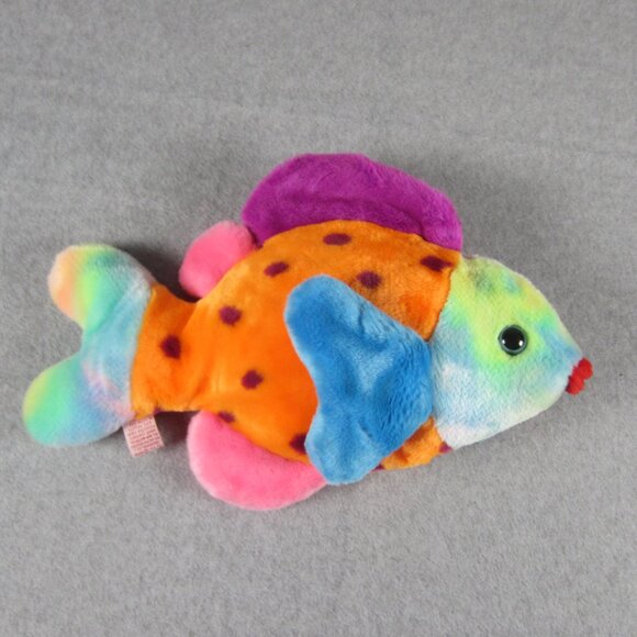 Beanie Babies TY Lips The Fish Rainbow Plush Toy - Picture 4 of 13